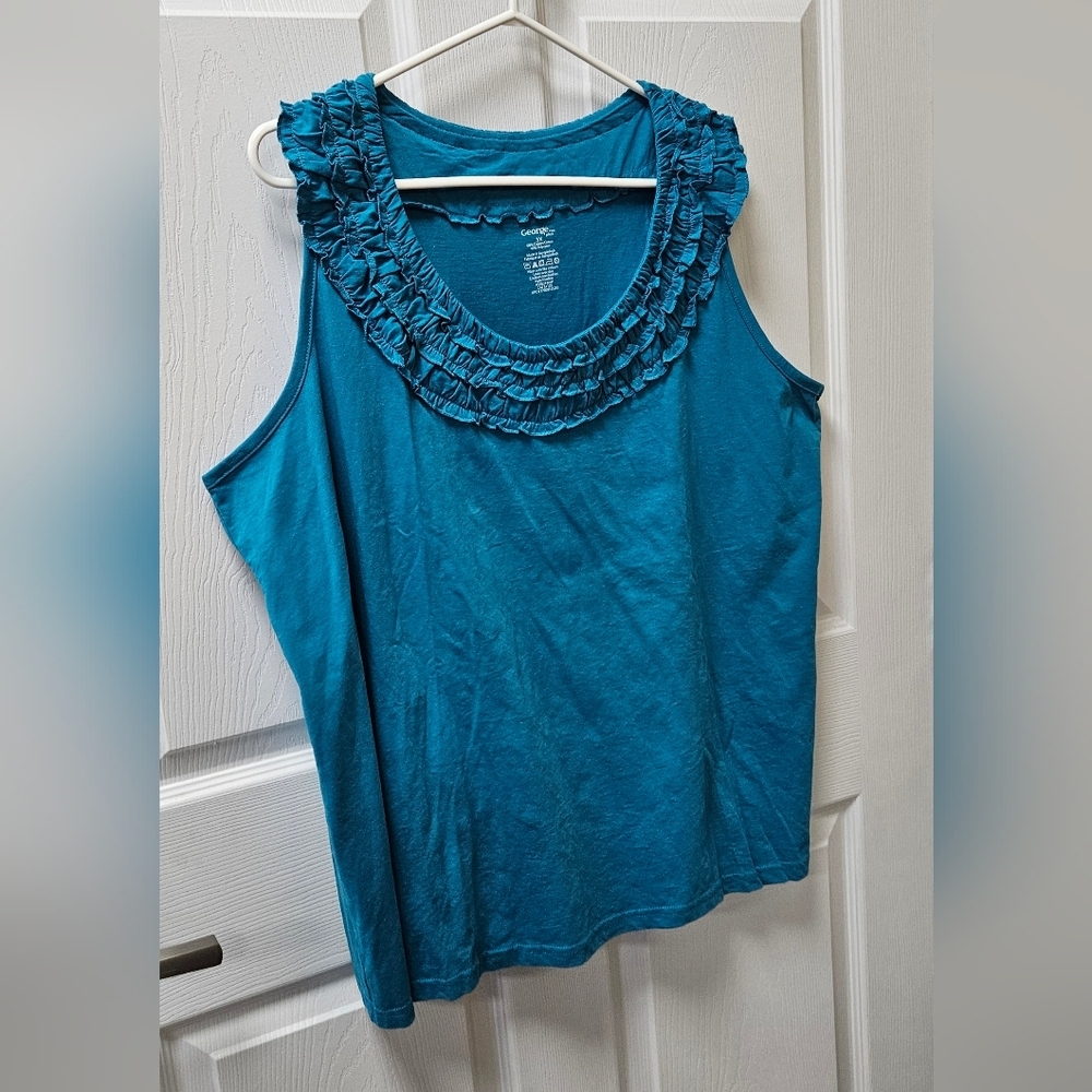 Teal Ruffled Women's Top,NWOT